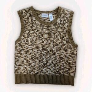Women’s Sweater Vest Liz Claiborne Liz Sport Chunky Knit Neutral Size XL